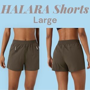 HALARA Women's Athletic Shorts in Brownish/Green Color Large